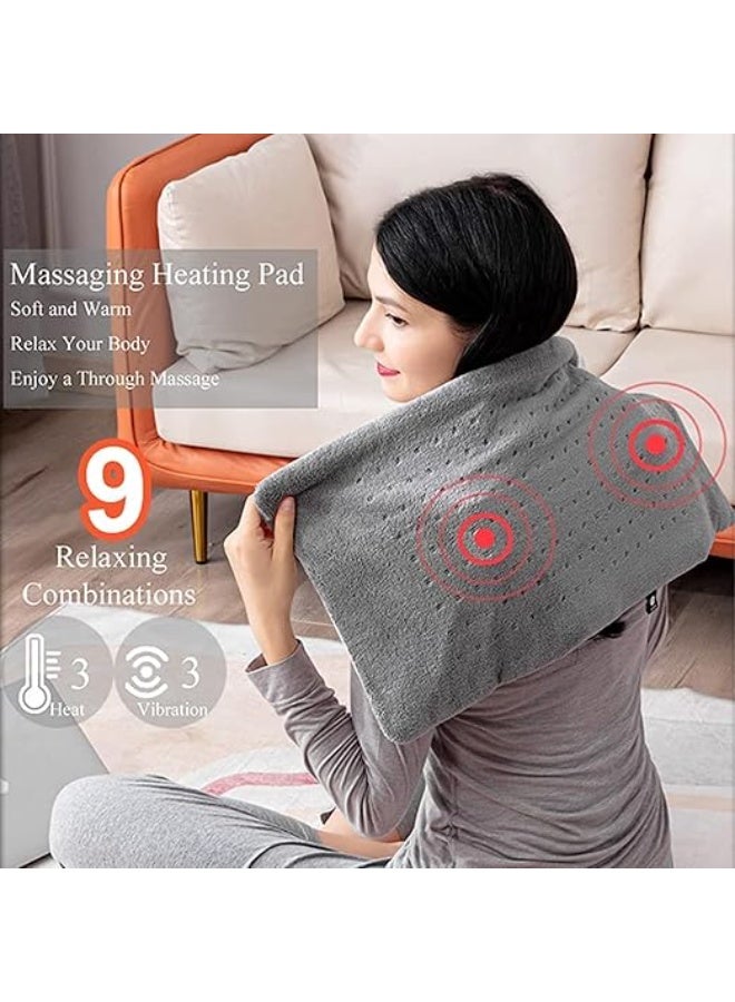 وسادة التدفئة والتدليك الاهتزازي الكهربائية المثقلة - وشاح حراري ذكي متعدد الوظائف - حزام تدليك شامل لراحة الرقبة، الأكتاف، الظهر، الخصر، وتسكين آلام عضلات الجسم بالكامل - Image 3