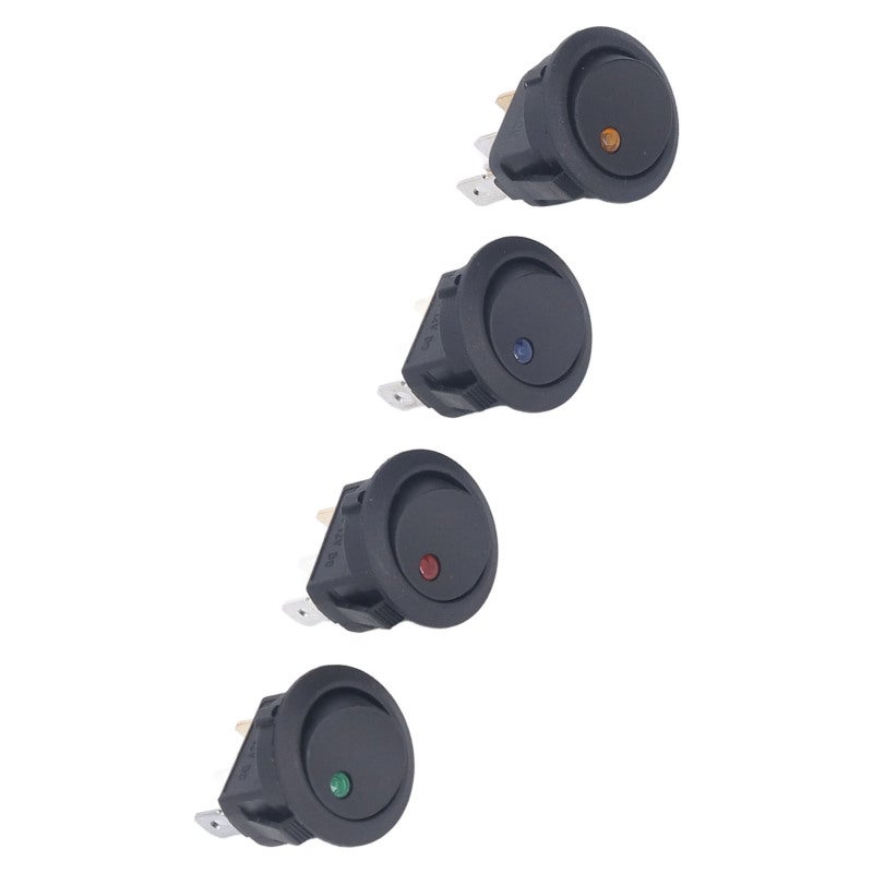 Round Toggle LED Switch: 3 Pin 2 Position Black ABS Housing - Silver Plated Copper Contacts Lock Slot for Automotive Rv Household Appliances - Image 2
