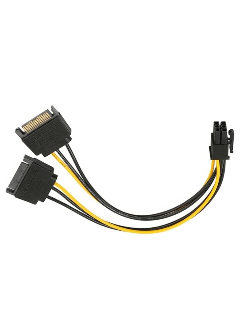 Dual 15-pin SATA power supply connectors to a 6-pin PCI Express video card 15cm - Image 3