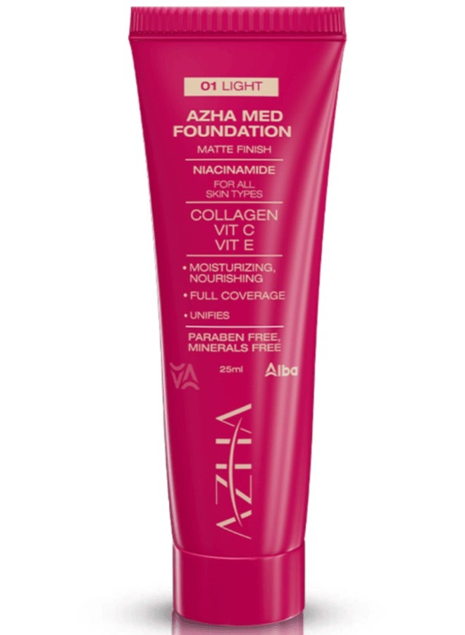 Foundation 01 - 25 ml provides perfect natural coverage to hide dark circles