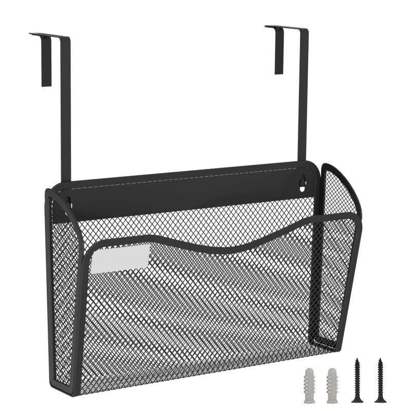 BOHDK Wall File Organizer, Mesh Hanging File Organizer, Home Office Organization and Storage, 1 Pockets Document Magazine Rack - Image 1