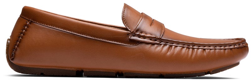 Jousen Men's Loafers Casual Slip On Shoes Soft Penny Loafers for Men Lightweight Driving Boat Shoes (AMY802A Polished Brown 8) - Image 2