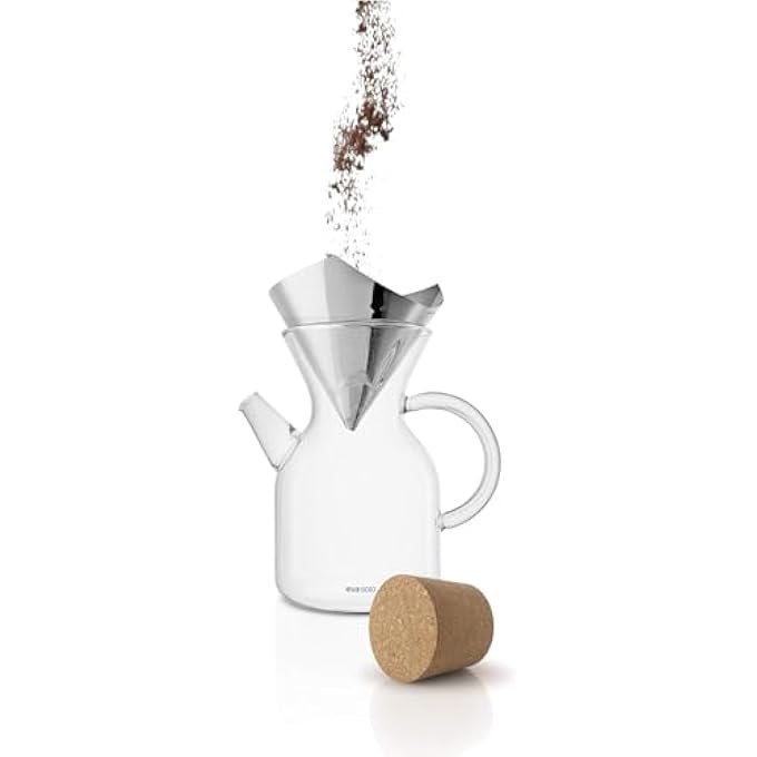 BS Eva Solo PourOver Coffee Maker 1L  HeatResistant Borosilicate Glass Carafe With Handle Reusable Filter Scandinavian Design For Rich FullFlavored Coffee Brewing - Image 4