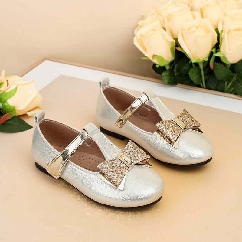 Children'S Shoes New Model French-Style Girls' Leather Shoes Shallow Mouth Single Shoes Girls' Bowknot Evening Princess Shoes - Image 3