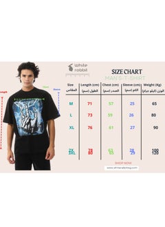 WHITE RABBIT Front Black Printed T-Shirt  - Image 5