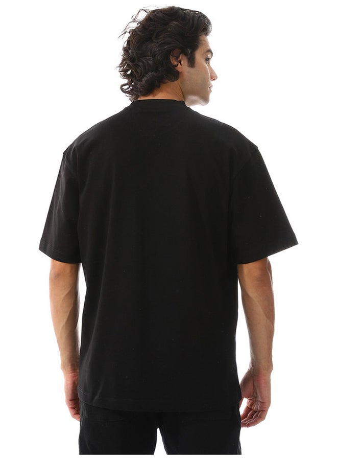 Front Black Printed T-Shirt
