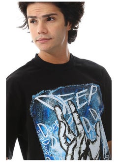 WHITE RABBIT Front Black Printed T-Shirt  - Image 4
