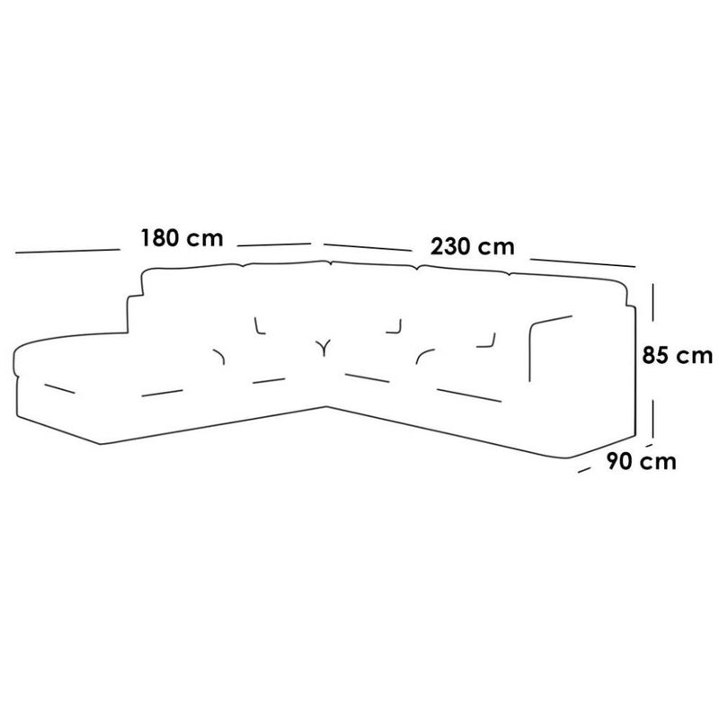 home house Swedish wood and linen corner sofa - beige - Image 2