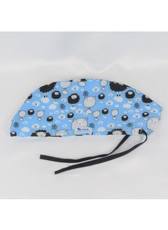 Nur Medikal Giyim Nur Medical Clothing Blue Sheep Patterned Surgical Cap 