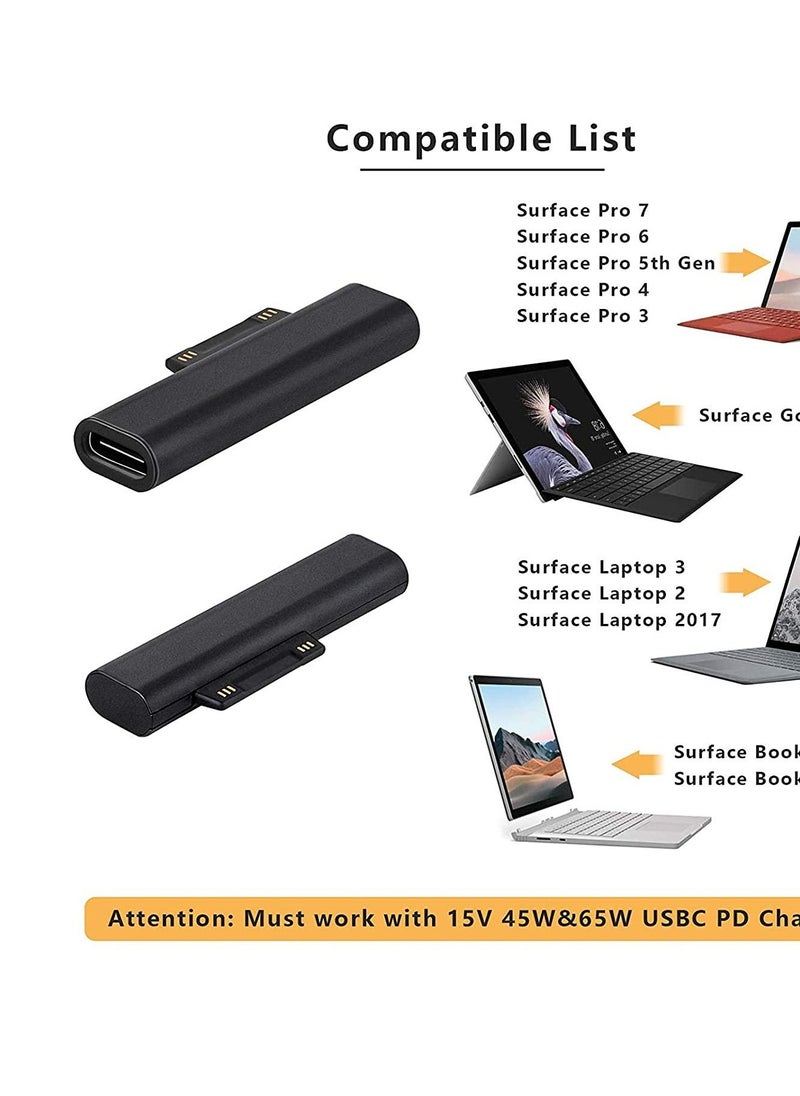 Generic - Surface Connect to USB C Charging Adapter Compatible with Microsoft Surface Pro 7/6/5/4/3, Surface Laptop/Go/Book.Work with USB-C Cable and The USB-C Charger/PD Charger/Charging Bank. - Image 1