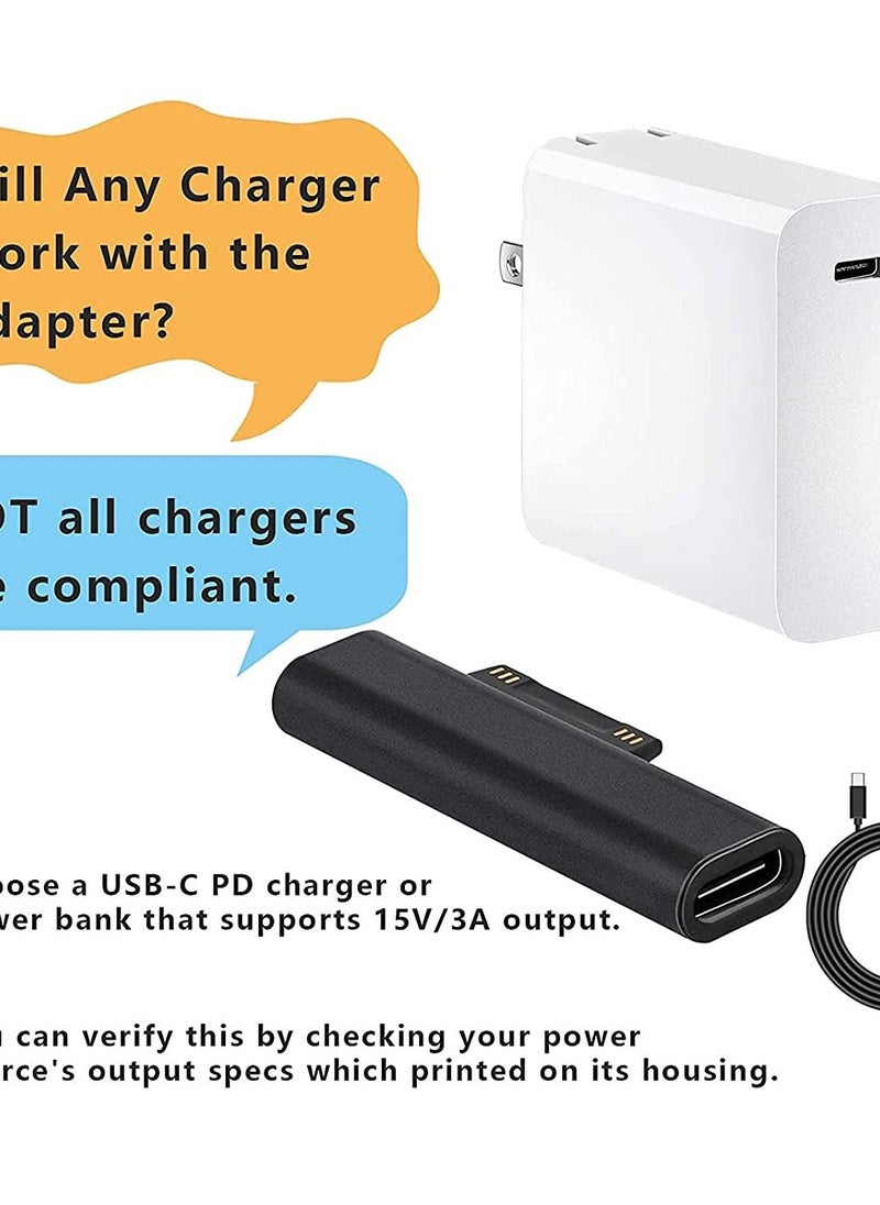 Generic - Surface Connect to USB C Charging Adapter Compatible with Microsoft Surface Pro 7/6/5/4/3, Surface Laptop/Go/Book.Work with USB-C Cable and The USB-C Charger/PD Charger/Charging Bank. - Image 1