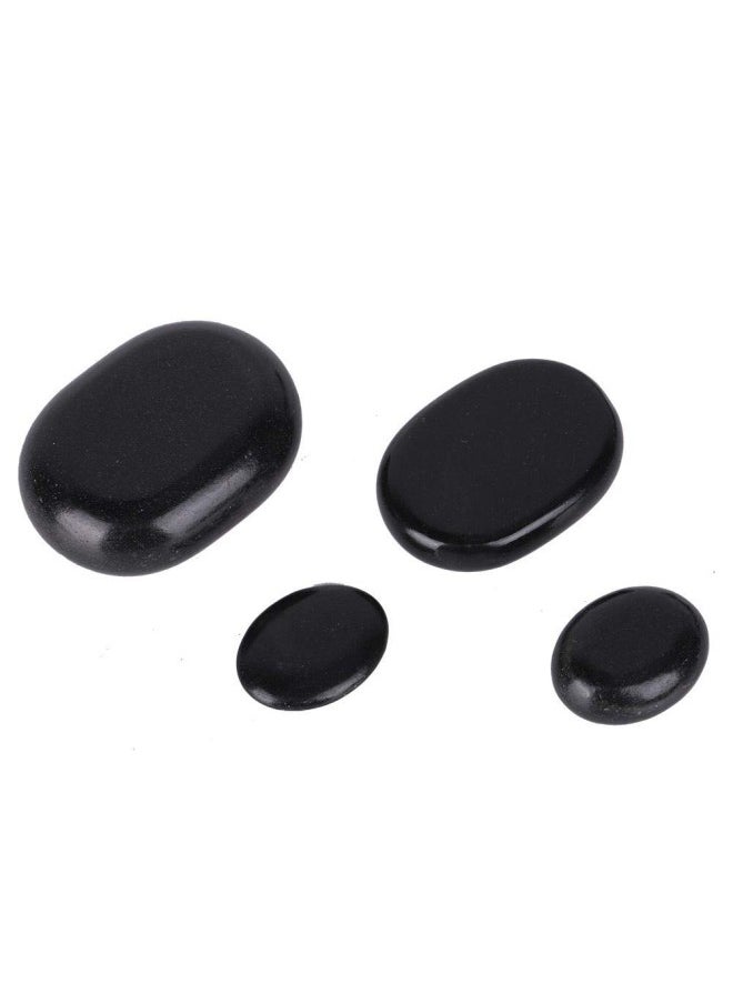 silvercnc - 20Pcs/Set Massage Stones, Hot Rock Massages, Hot Spa Black Basalt Oval Shape Stone Hot Stones for Massage for Essential Oil Pedicure Massage Body Relaxation - Image 1
