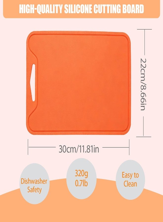 Jerliflyer Silicone Cutting Board,8.6 * 11.8in BPA Free Flexible Kitchen Chopping Board for Meat, Vegetables and Fruit,Dishwasher Safe(Orange) - Image 4