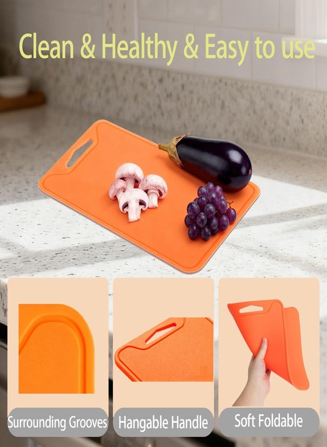 Jerliflyer Silicone Cutting Board,8.6 * 11.8in BPA Free Flexible Kitchen Chopping Board for Meat, Vegetables and Fruit,Dishwasher Safe(Orange) - Image 3