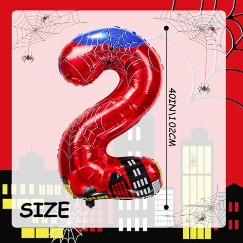 laackys 40 inch spider theme number foil balloons childrens party balloon supplies with classic numbers 1 to 9 birthday decoration suppliesnumber large balloons for spider theme parties 2 - Image 5