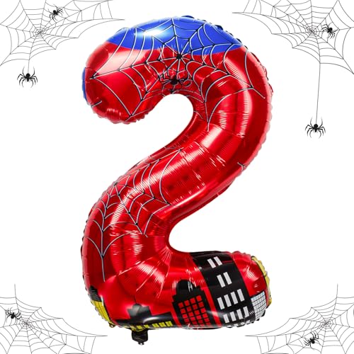 laackys 40 inch spider theme number foil balloons childrens party balloon supplies with classic numbers 1 to 9 birthday decoration suppliesnumber large balloons for spider theme parties 2 - Image 1