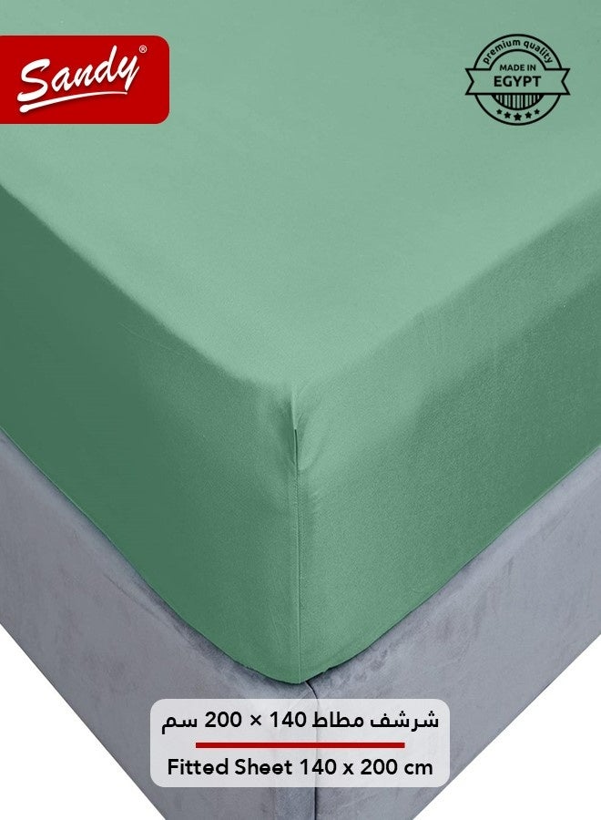 ساندي طقم شراشف سرير ساندي فاخر بجودة الفنادق شرشف مسطح وشرشف مطاط مع أغطية وسائد، طقم من أربعة قطع، شديد النعومة وجيد التهوية وبارد, مقاس نفر ونص دبل (205 × 243 سم & 140 × 200 +30 سم), أخضر - Image 5