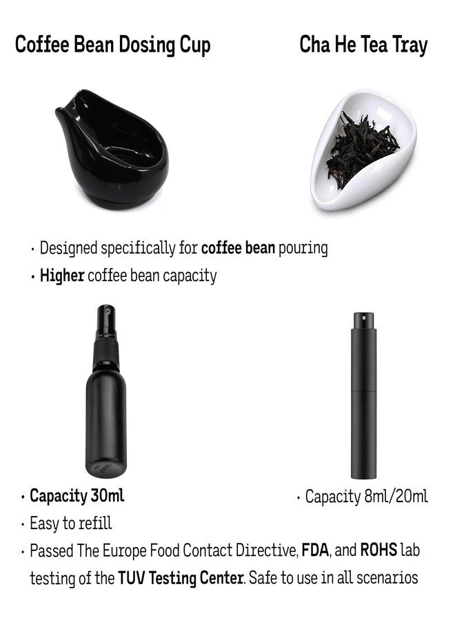 WALNUT COFFEE Upgraded 30g Coffee Beans Dosing Set, 30ml Glass RDT Spray Bottle, Ceramic Coffee Dosing Cup, Measuring Cup Hold Up to 30g Coffee, Ceramic Single Dosing Tray For Coffee - Image 2