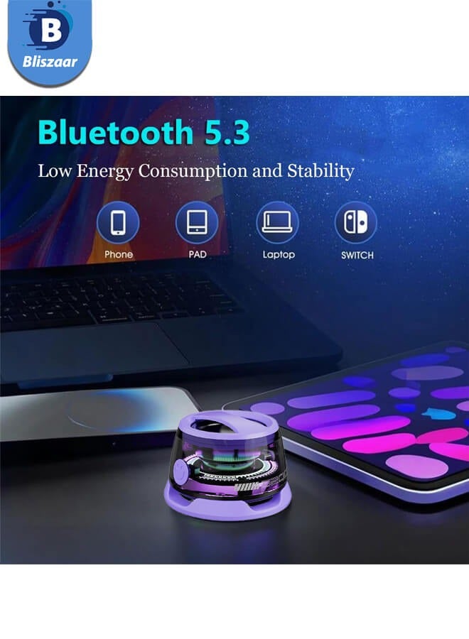 Bliszaar Magnetic Bluetooth Speaker with RGB Light, Multifunctional G200 Wireless Waterproof Magnetic Speaker for Phones,Tablets,Laptops and Switch,6-7H Playtime Purple - Image 3