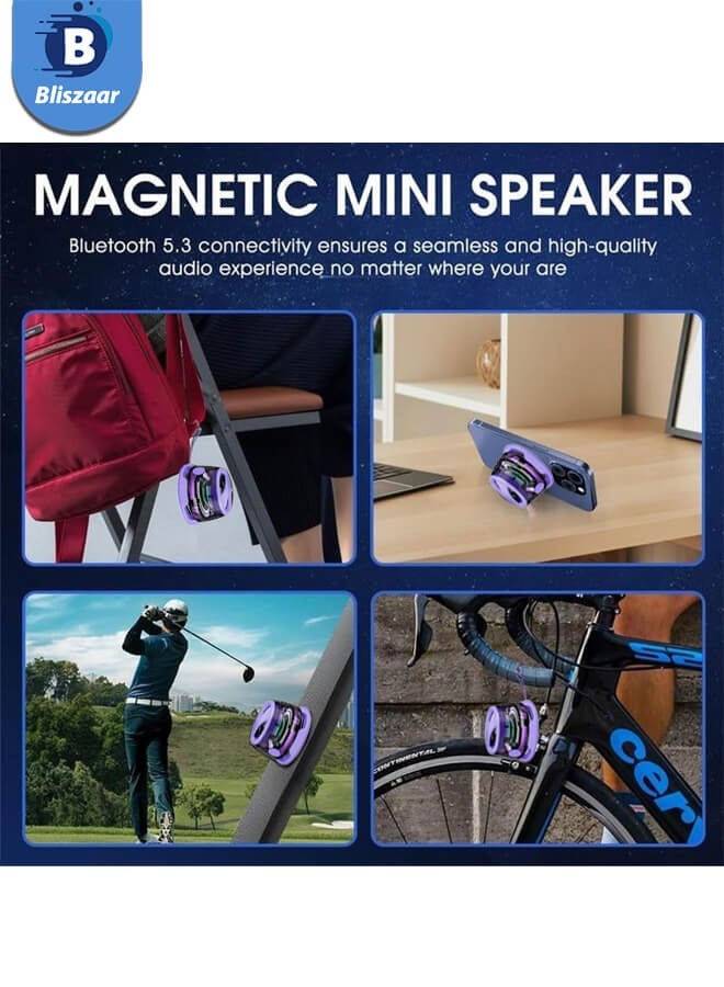 Bliszaar Magnetic Bluetooth Speaker with RGB Light, Multifunctional G200 Wireless Waterproof Magnetic Speaker for Phones,Tablets,Laptops and Switch,6-7H Playtime Purple - Image 4