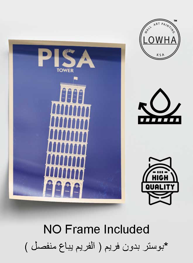 LOWHA Poster Painting Art With Four Separate Pieces Of Double-Sided Stickers Pisa Tower For Home Bedroom Living Room And Office Decor  - Image 3