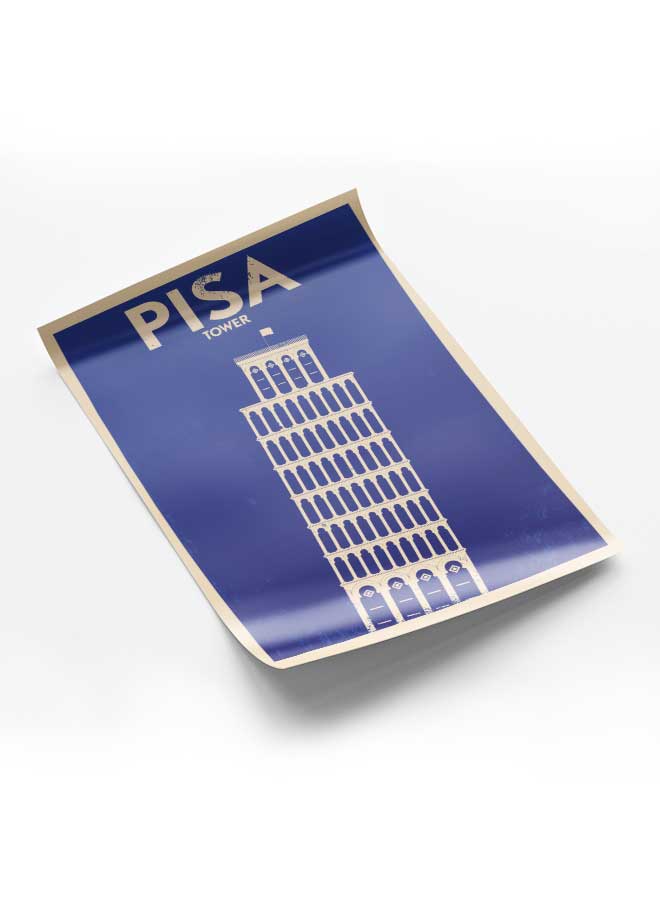 LOWHA Poster Painting Art With Four Separate Pieces Of Double-Sided Stickers Pisa Tower For Home Bedroom Living Room And Office Decor  - Image 1