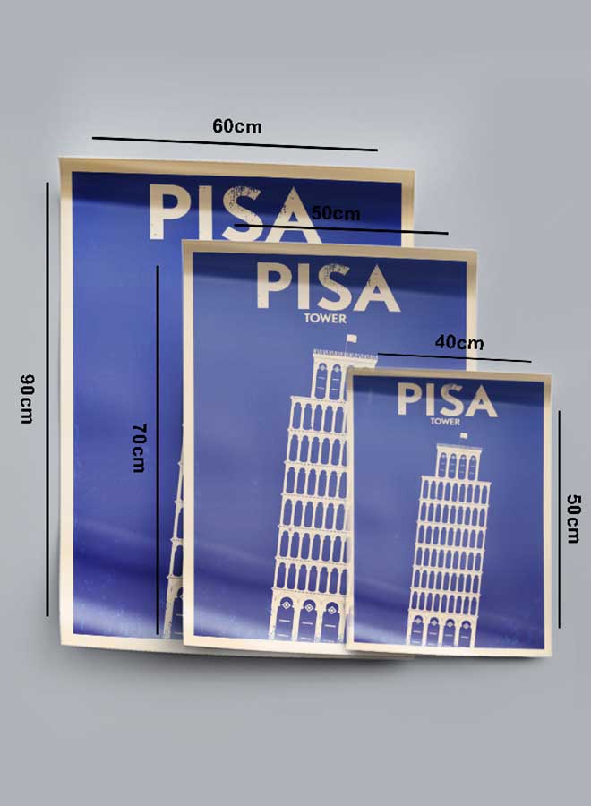 LOWHA Poster Painting Art With Four Separate Pieces Of Double-Sided Stickers Pisa Tower For Home Bedroom Living Room And Office Decor  - Image 4