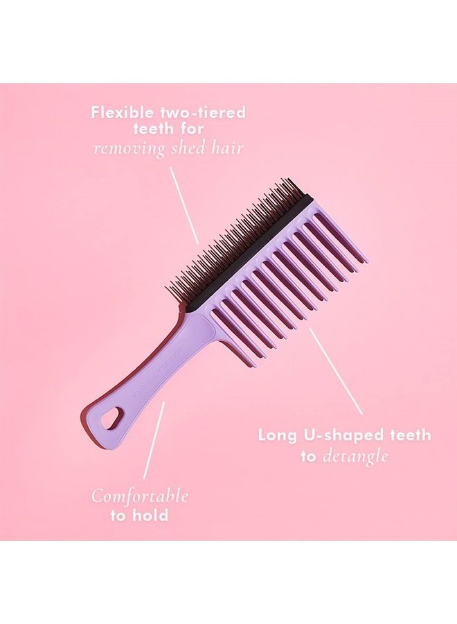 TANGLE TEEZER تانجل تيزر | مشط واسع الأسنان للشعر المجعد | مشط فك تشابك مزدوج الجوانب للأسنان الواسعة للشعر من 3c إلى 4c | ليلك - Image 2