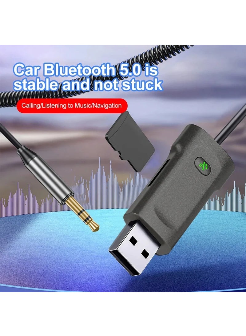 Chappeline UX02 Wireless Adapter Car USB Bluetooth Receiver 3.5mm BT Car Wireless Audio Receiver - Black - Image 2