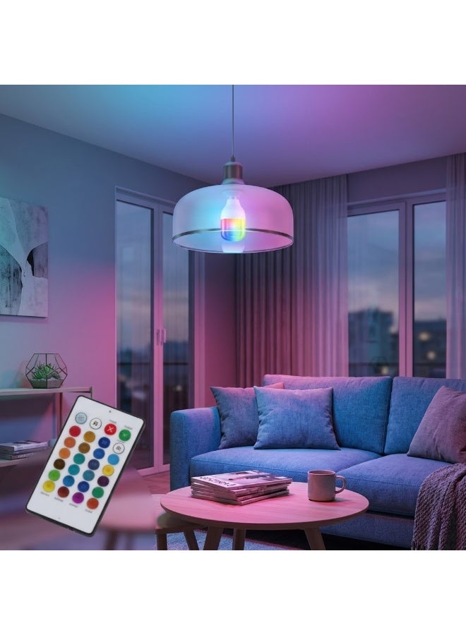Lukadah RGB LED Light Bulb with Remote Control, 16 Color Changing Smart Bulb, Dimmable E27 Multicolor Lamp, Energy Saving LED Light, Adjustable Brightness & Modes for Bedroom, Living Room, Home Decoration Lighting (Multi-colour) - Image 2