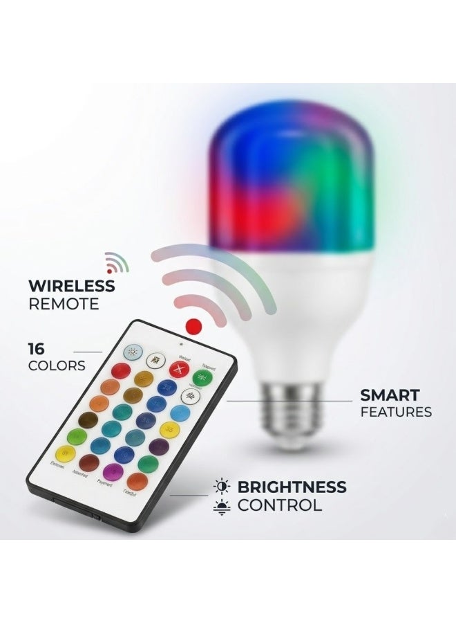 Lukadah RGB LED Light Bulb with Remote Control, 16 Color Changing Smart Bulb, Dimmable E27 Multicolor Lamp, Energy Saving LED Light, Adjustable Brightness & Modes for Bedroom, Living Room, Home Decoration Lighting (Multi-colour) - Image 4