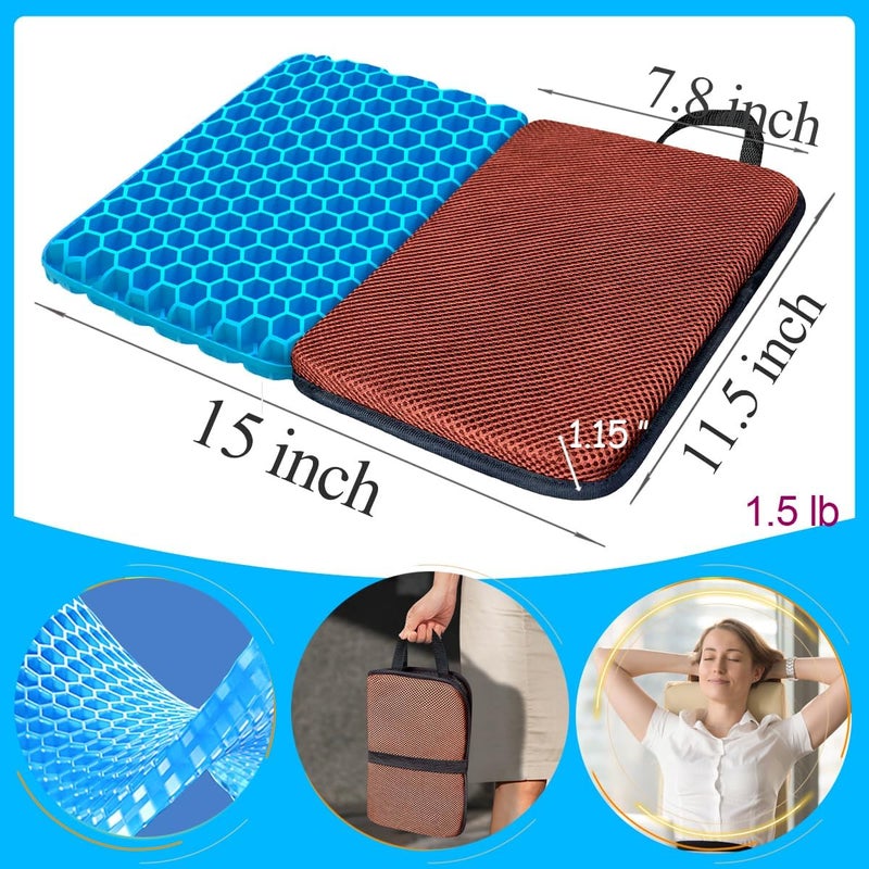 masteymoh Small Foldable Seat Cushion 1-Inch Thick, Portable Gel Seat Cushion for Pressure Relief, Light Portable seat Cushion for Travel seat Cushion, Foldable for Easier Storage (Coffee) - Image 2
