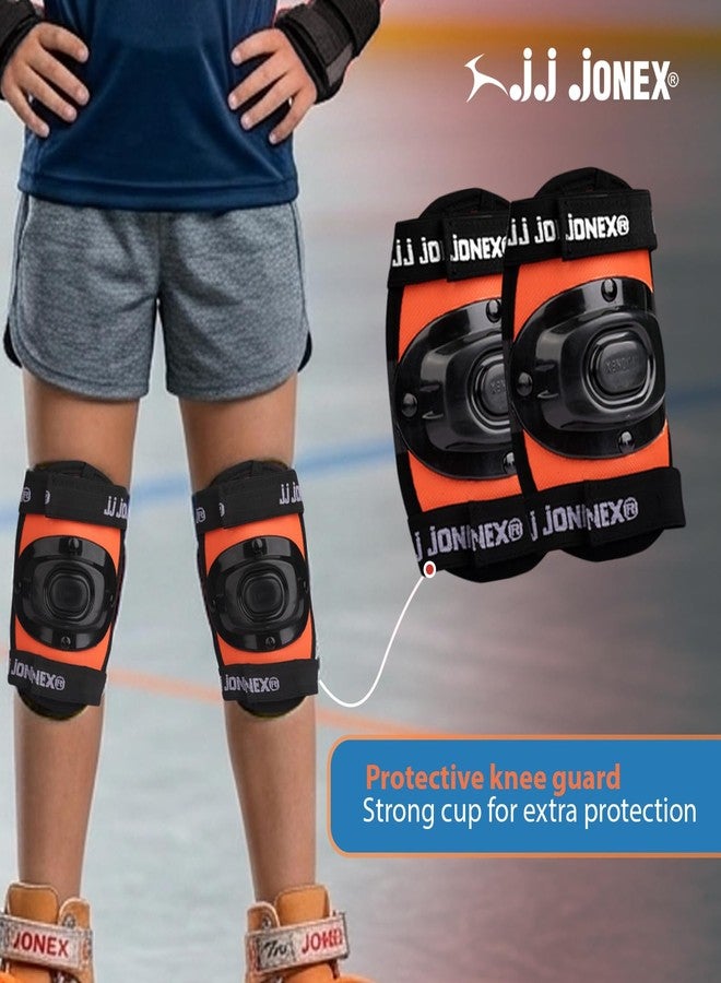 Jonex JJ JONEX Adjustable Roller Skates for Adults and Youth - Outdoor & Indoor Illuminating Skates (MYC) (Super Tenacity Orange Combo Age 6-11 Year PVC Helmet Size Medium) - Image 4