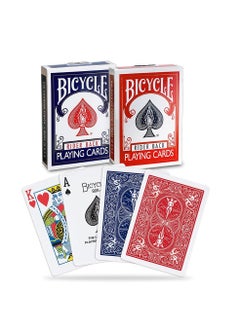 Bicycle Bicycle Rider Back Playing Cards, Standard Index, Cards, Premium Playing Cards, Red & Blue, 2 Count (Pack of 1)  - Image 1
