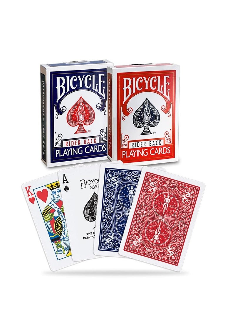 Bicycle - Bicycle Rider Back Playing Cards, Standard Index, Cards, Premium Playing Cards, Red & Blue, 2 Count (Pack of 1) - Image 1