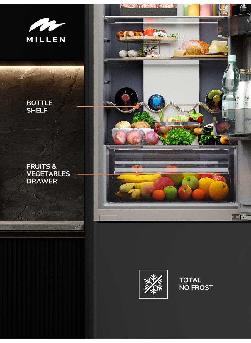 MILLEN 232 L Capacity Built-in Refrigerator, No Frost, 2 Door Fridge-Freezer, Electronic Controls, LED Backlight, Quick Cooling/Freezing, Vacation Mode, 3 Years Warranty MBIA 177.3ID grey - Image 4