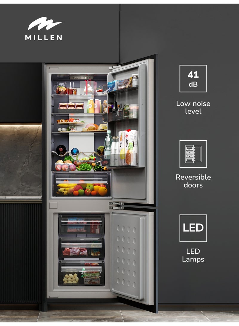 MILLEN 232 L Capacity Built-in Refrigerator, No Frost, 2 Door Fridge-Freezer, Electronic Controls, LED Backlight, Quick Cooling/Freezing, Vacation Mode, 3 Years Warranty MBIA 177.3ID grey - Image 3