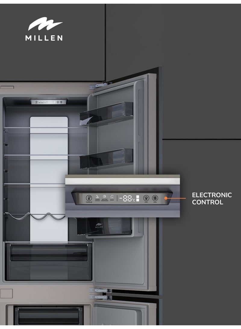 MILLEN 232 L Capacity Built-in Refrigerator, No Frost, 2 Door Fridge-Freezer, Electronic Controls, LED Backlight, Quick Cooling/Freezing, Vacation Mode, 3 Years Warranty MBIA 177.3ID grey - Image 5
