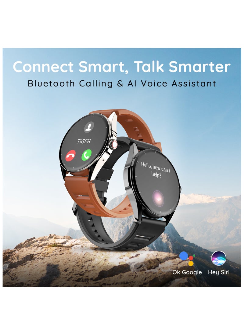Pebble - Pebble Cosmos Valor 1.43" ( 3.63 cm)Amoled Display, Bright HD Display 700 Nits, Always On Display, BT Calling, One time BT Connect, Health Suite, AI Voice Assitance, Multiple Sports Mode, Alarm & Notification, Step Pedometer, Sleep Monitor, Roting Crown - Image 1