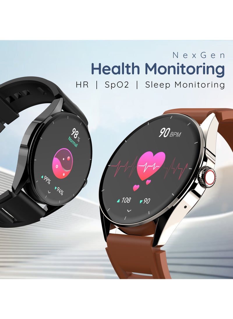 Pebble - Pebble Cosmos Valor 1.43" ( 3.63 cm)Amoled Display, Bright HD Display 700 Nits, Always On Display, BT Calling, One time BT Connect, Health Suite, AI Voice Assitance, Multiple Sports Mode, Alarm & Notification, Step Pedometer, Sleep Monitor, Roting Crown - Image 1
