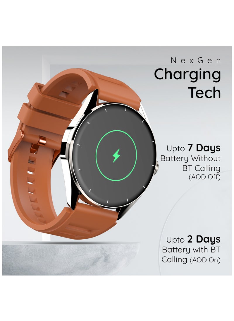 Pebble - Pebble Cosmos Valor 1.43" ( 3.63 cm)Amoled Display, Bright HD Display 700 Nits, Always On Display, BT Calling, One time BT Connect, Health Suite, AI Voice Assitance, Multiple Sports Mode, Alarm & Notification, Step Pedometer, Sleep Monitor, Roting Crown - Image 1