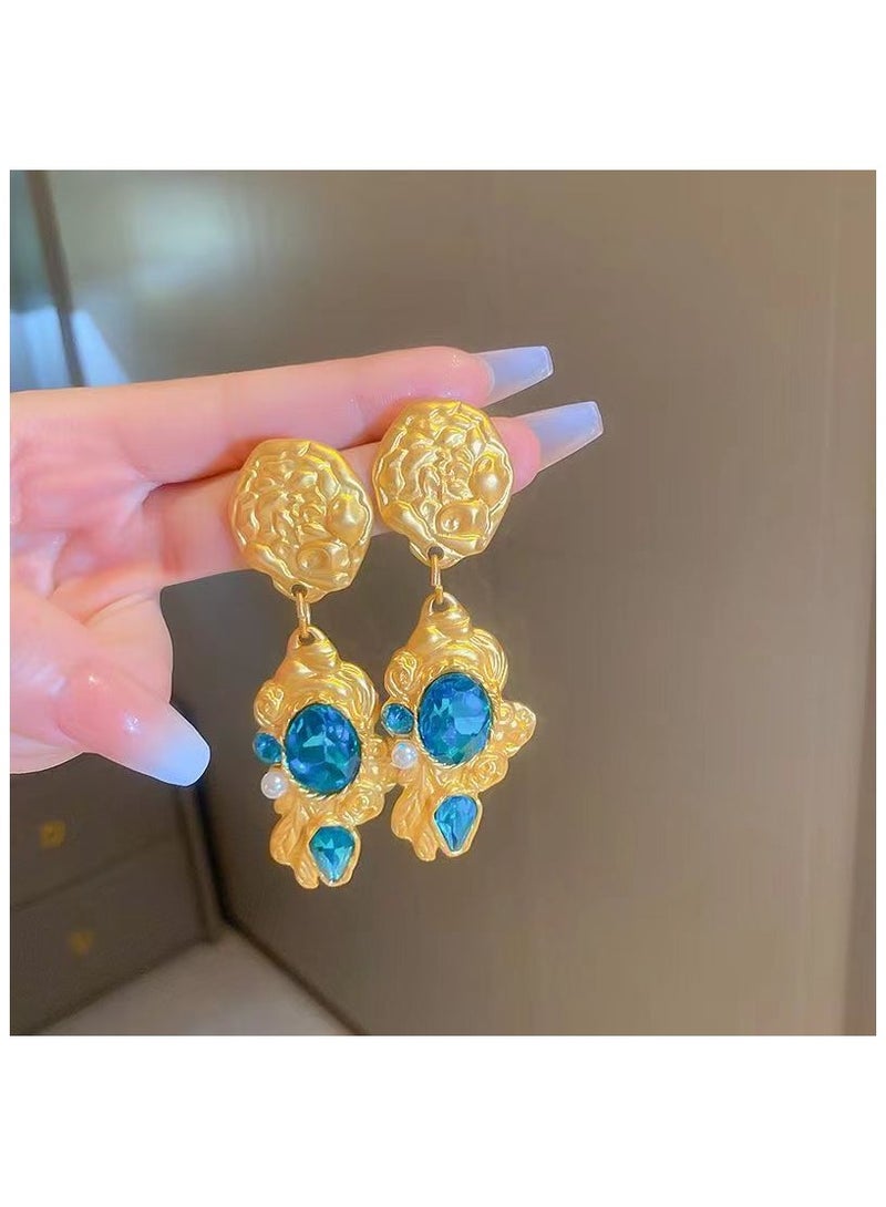 روز الياقوت قلادة اللؤلؤ أقراط السيدات - Image 1