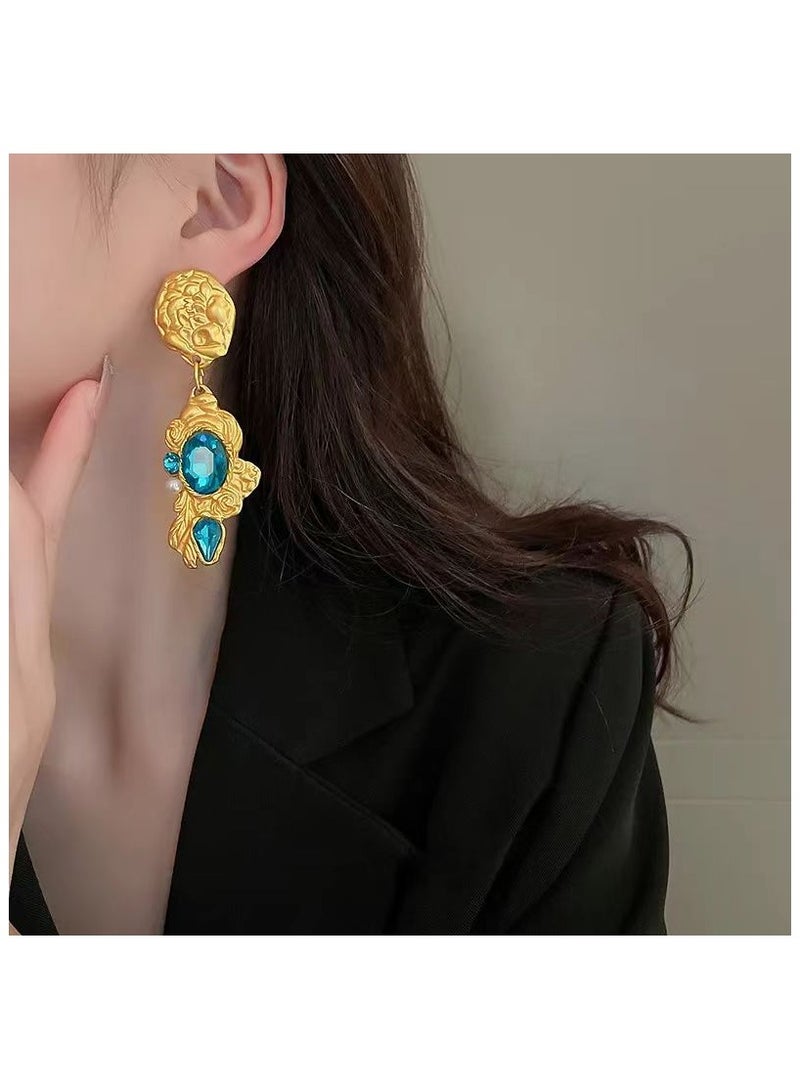 روز الياقوت قلادة اللؤلؤ أقراط السيدات - Image 3