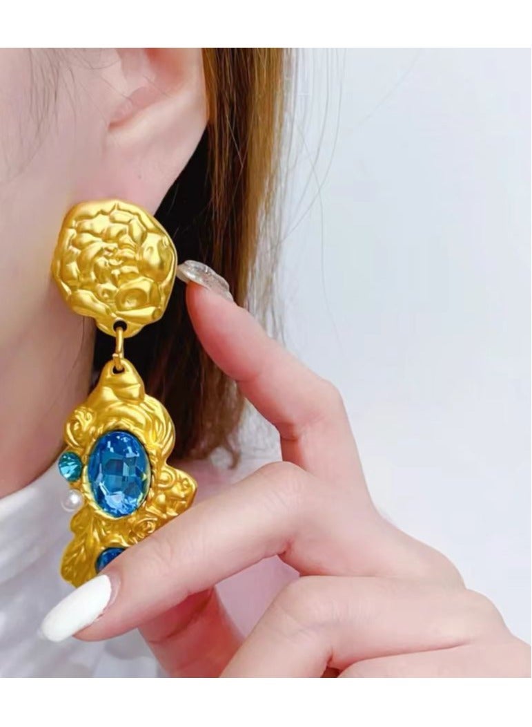 روز الياقوت قلادة اللؤلؤ أقراط السيدات - Image 4