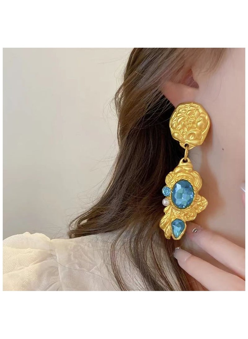 روز الياقوت قلادة اللؤلؤ أقراط السيدات - Image 5