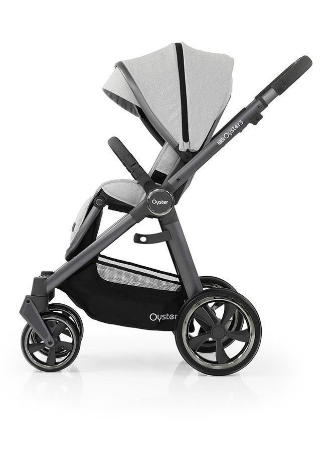 oyster - Babystyle Oyster 3 Premium Compact fold Stroller from Birth to 22 Kg -Tonic City Grey - Image 1