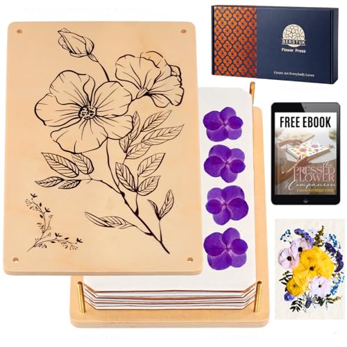 Berstuk Wooden Flower Press for Adults and Teens Includes Expert Video Tutorials Large Flower Press Kit 108 x 69 GiftReady Packaging Ideal for Arts and Crafts Lovers - Image 1