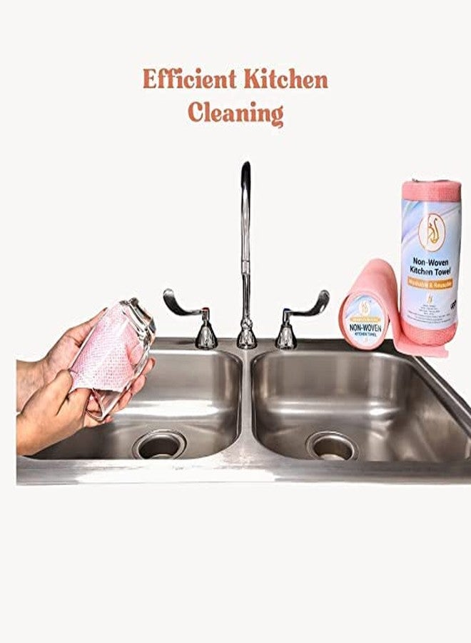 BRIKSHI Kitchen Printed Towel Tissue Roll Non-stick Oil Absorbing Paper Roll Kitchen Special Paper Towel Wipe Paper Dish Cloth Cleaning (Reusable) Cloth 50 pulls (Pack Of 1) - Image 3