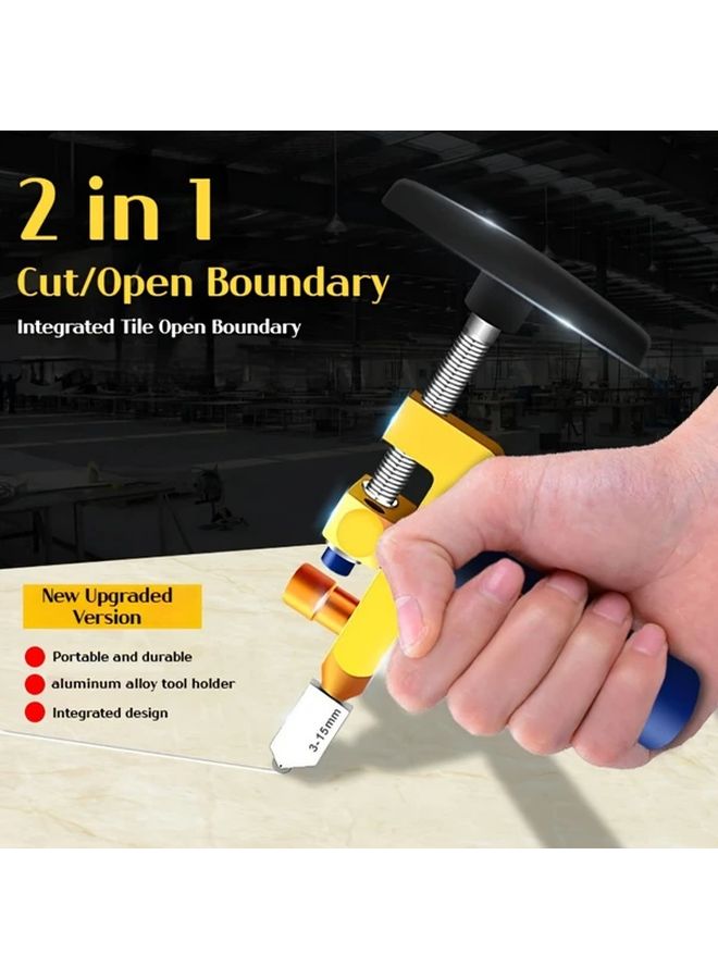 Golden Heavy Duty One Hand Diamond Tile Cutter With Spare Blades For Porcelain Glass Marble - Image 3