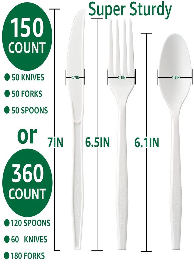BIOCEAN 100% Compostable No Plastic Knives Forks Spoons Utensils, The Heavyweight Heavy Duty Flatware is Eco Friendly Products for Lounge Party Wedding BBQ Picnic Camping. - Image 2